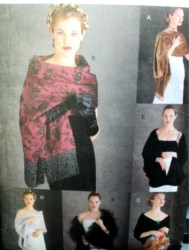 9892 VOGUE 6 72''-84'' EVENING SHAWLS,FRINGE,MARABOU PATTERN